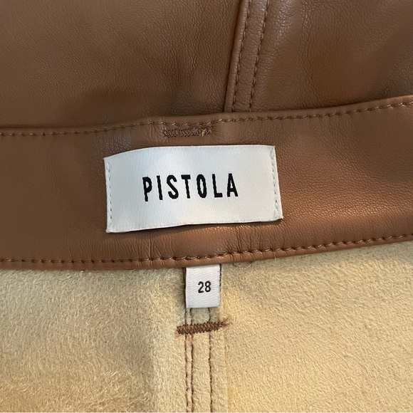 PISTOLA Cassie Brown Faux-Leather Cargo Pants 20981 - Picture 9 of 11